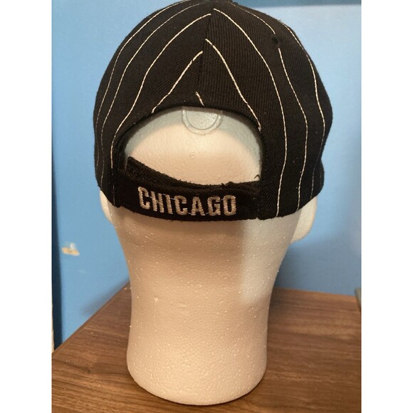 Chicago Windy City Strapback Hat Black White Pinstripe Baseball Cap - Picture 4 of 8